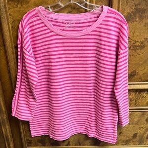Talbots Pink Striped Crewneck Top